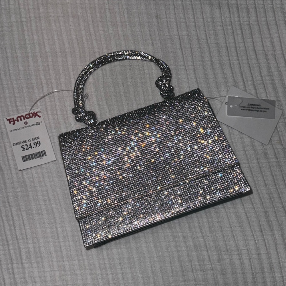 Silver rhinestone purse